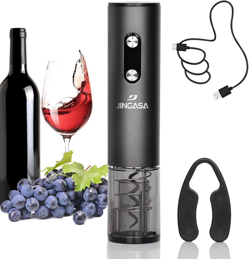 Electric Wine Opener with Automatic Corkscrew & Foil Cutter – Rechargeable Type-