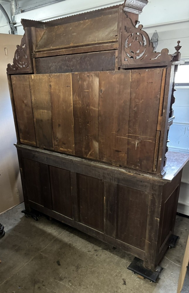 WALNUT AND BURL CARVED SIDEBOARD