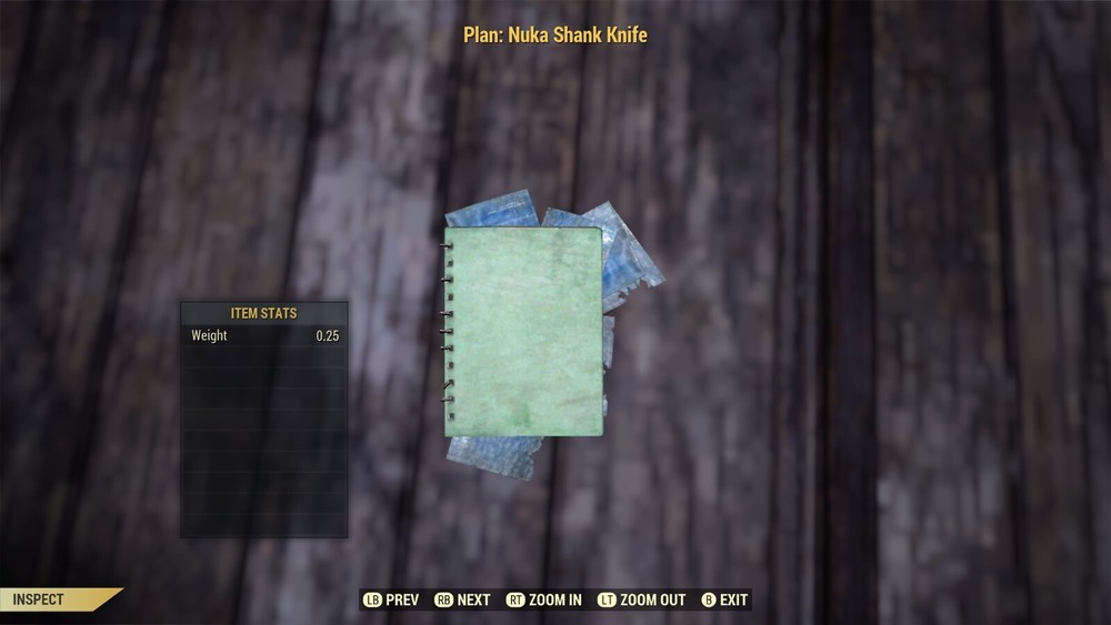(Xbox) Nuka Shank Knife Plan