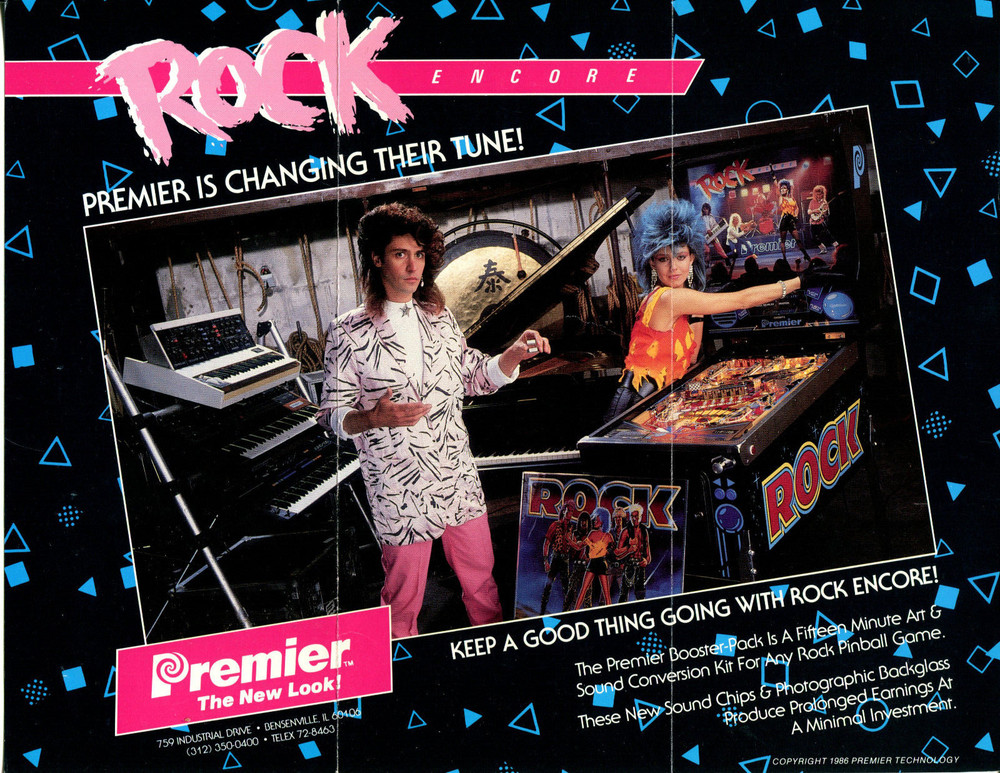 Rock Encore Gottlieb Pinball Flyer / Brochure / Ad