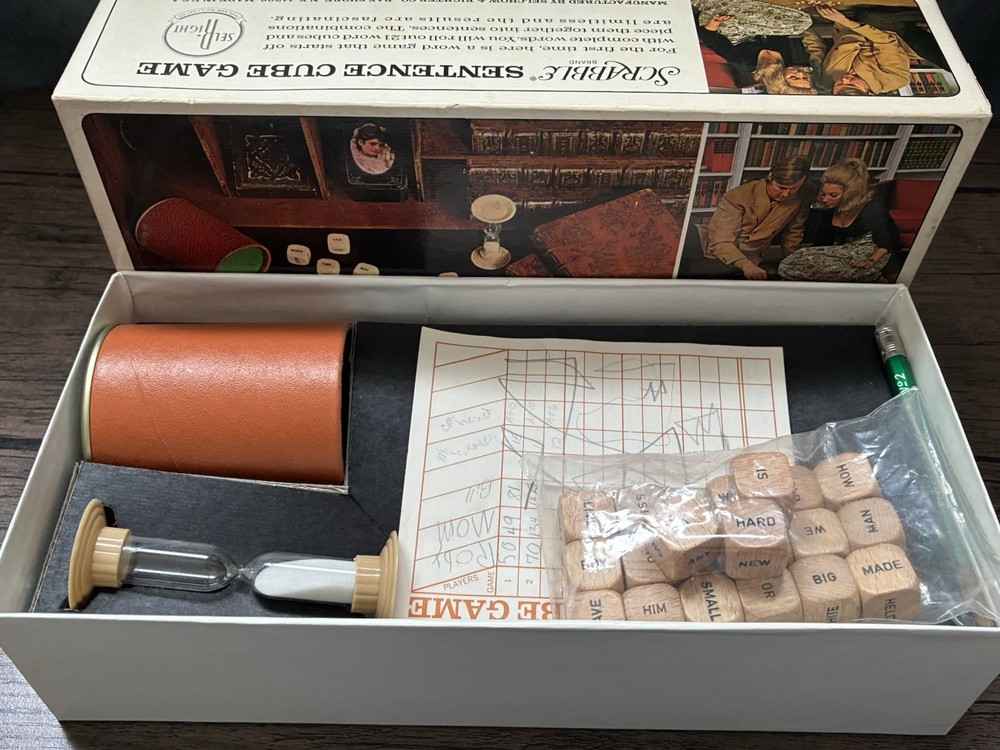 Vintage 1971 Scrabble Sentence Cube Game - Selchow & Righter Co. READ