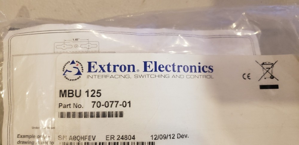 Extron MBU 125 70-077-01 Low-Profile Mount Kit