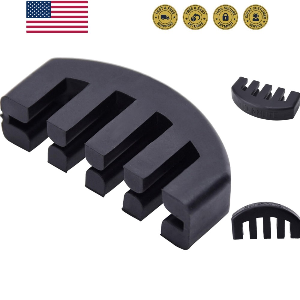 Rubber 4/4 Violin Practice Mute, Black