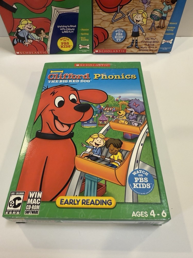 Clifford Phonics, Reading, Musical Memory 3 PC Games Software by Scholastic