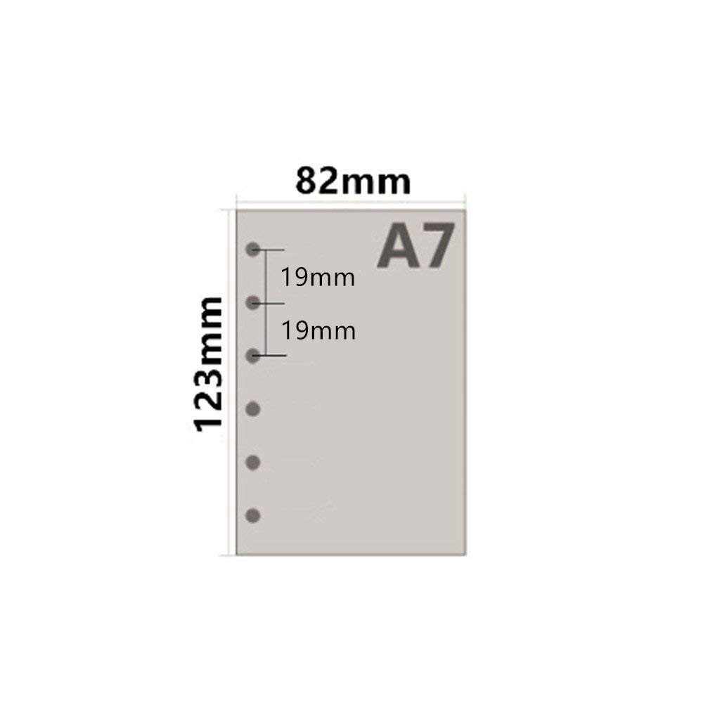A7 Planner Inserts, Binder Refills for 6 Ring Spiral A7, Plain Blank