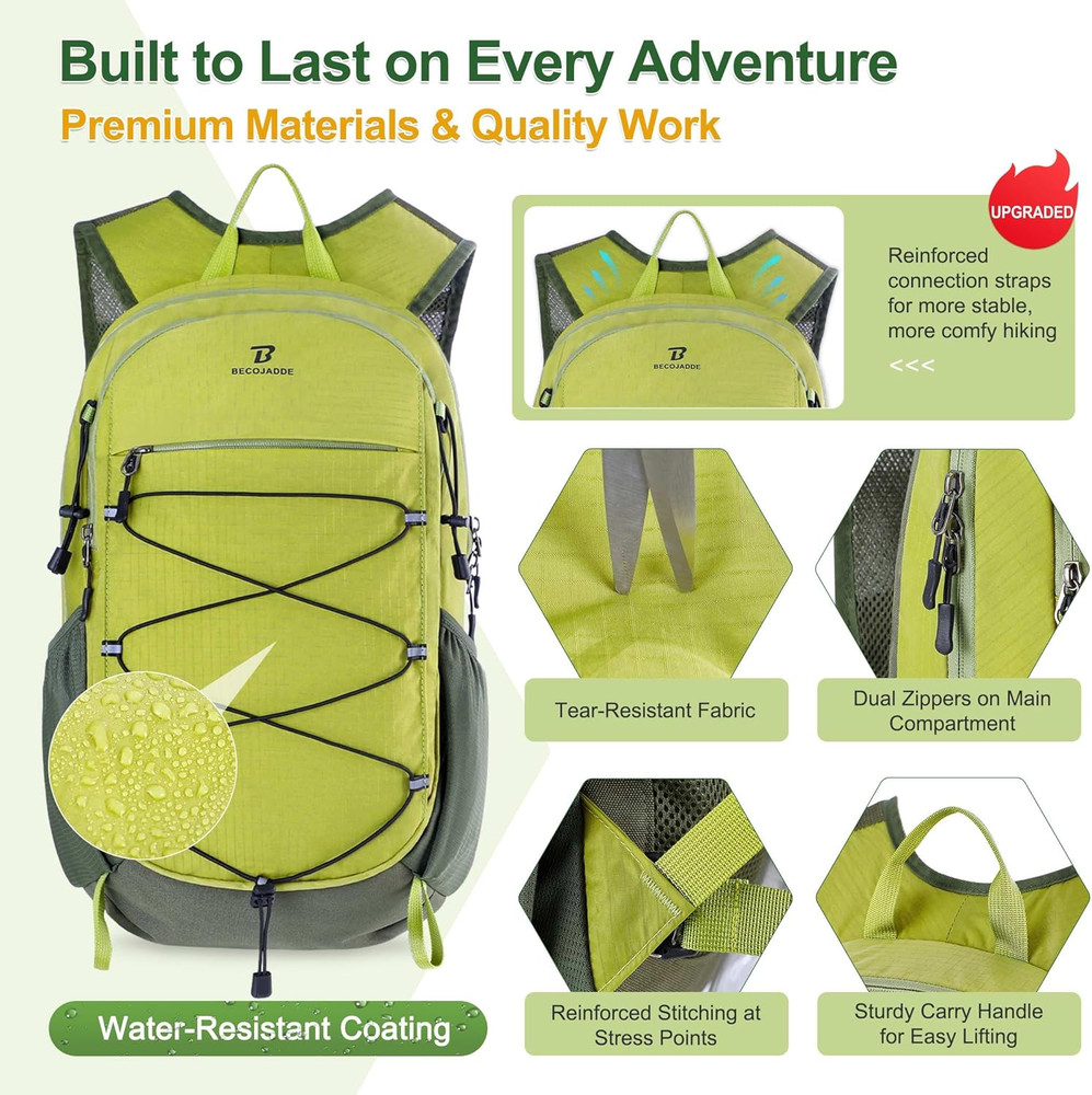 Hiking Backpack 15L Small Backpack Packable Day Pack Water Resistant Lightweight