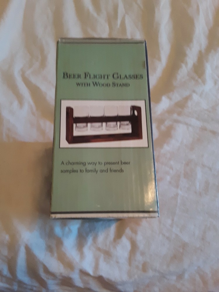 Rite Aid Beer Flight Glasses with Wood Stand