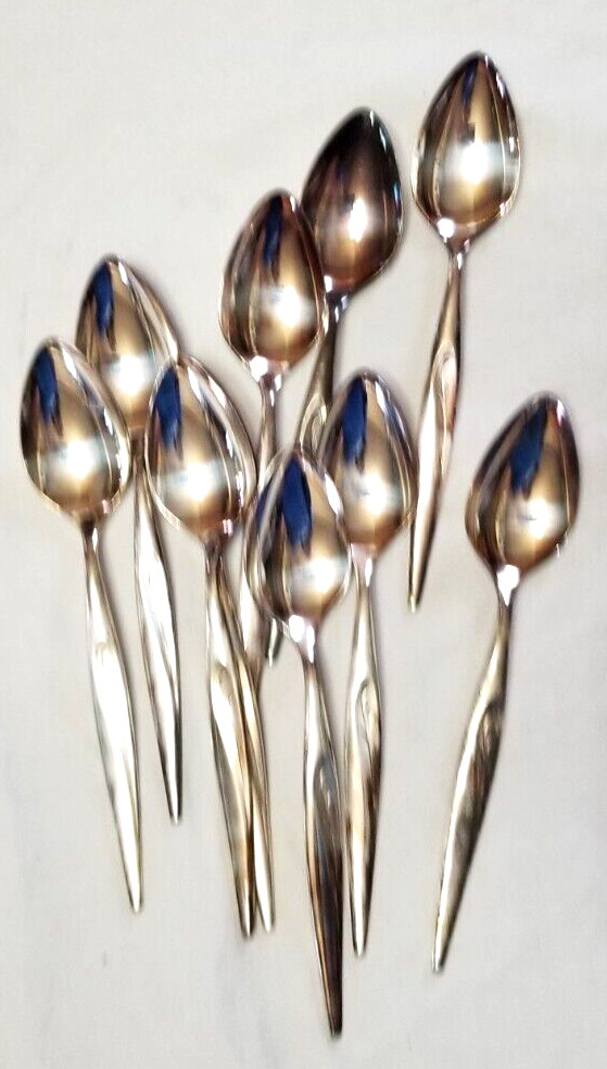 Oneida Community Flight Pattern Silver Plate 10 Tea Spoons VTG 1963 Teaspoons