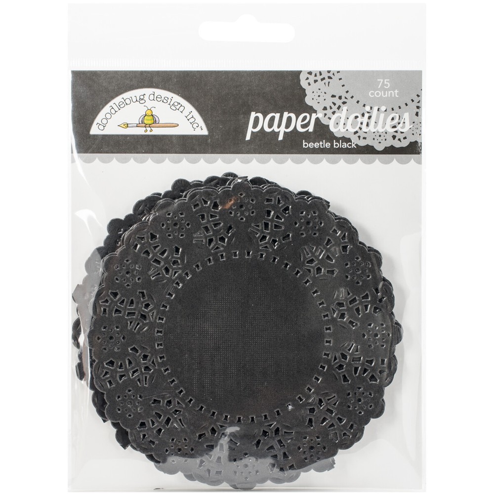 Doodlebug DD-4462 Doilies 4.5" 75/Pkg-Beetle Black