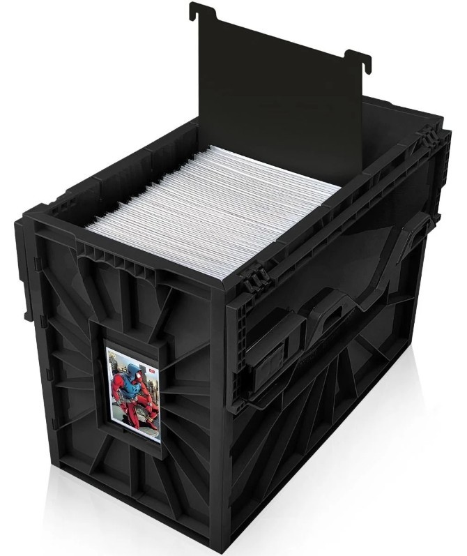 BCW Stackable Short Comic Book Bin for 150 Comics with Locking Lids - Black