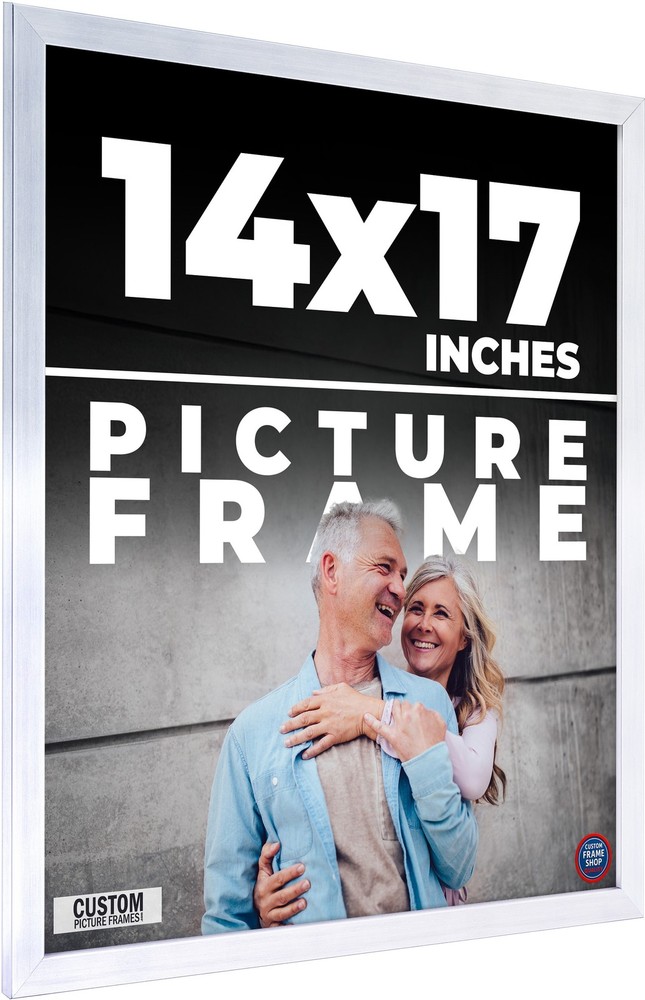 14x17 Frame Silver Real Wood Picture Frame Width 0.75 inches | Interior Frame De