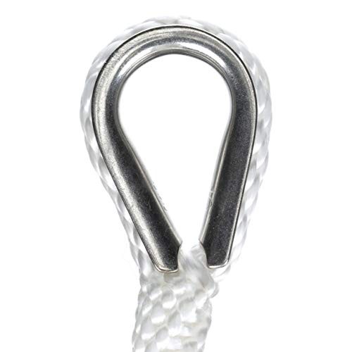 Solid Braid MFP Anchor Line with Thimble () White, 3/8-Inch x 100-Feet 1