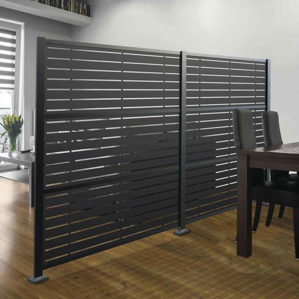 2 Ft. X 4 Ft. Boardwalk Black Polypropylene Decorative Screen Panel