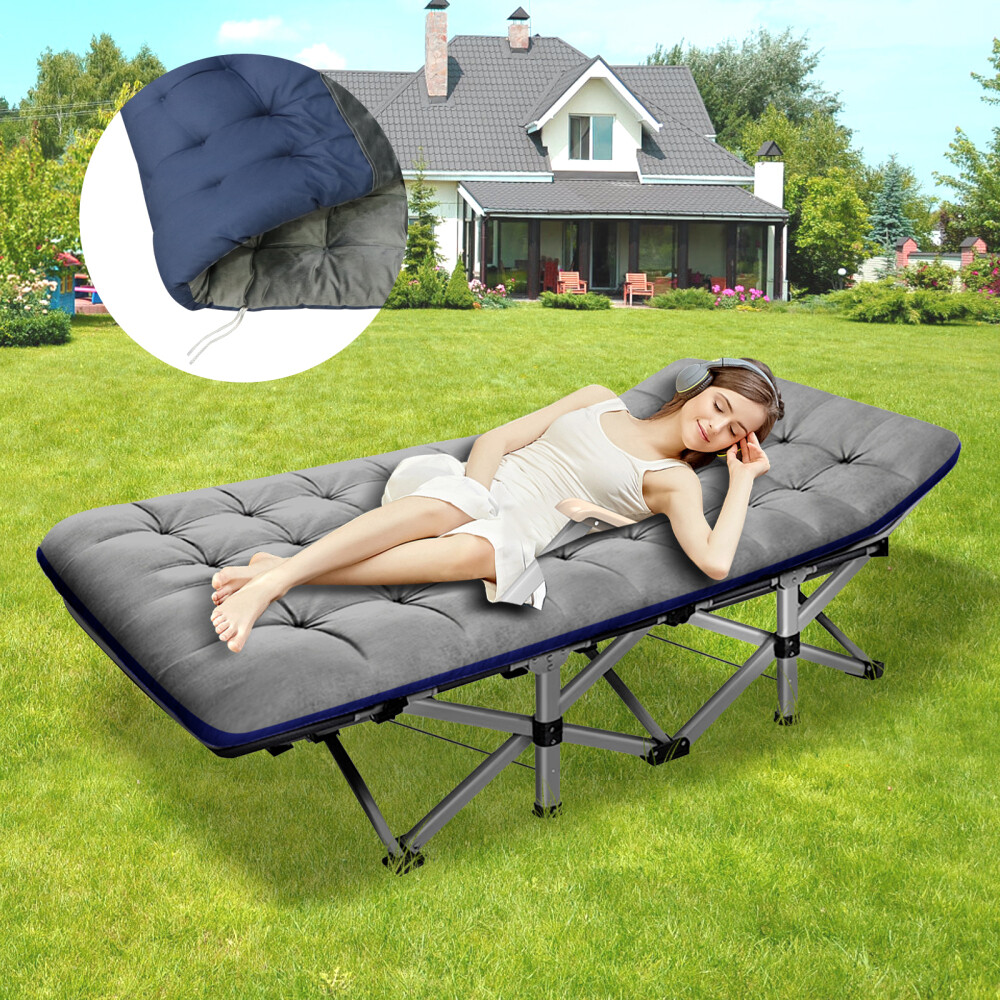 Camping Cot for Adults with Cushion Comfortable, Tent Folding Cot Support 500 lb