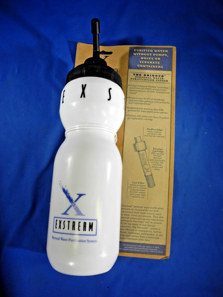 Exstream Orinoco Bottle Personal Water Purification System - New On Card