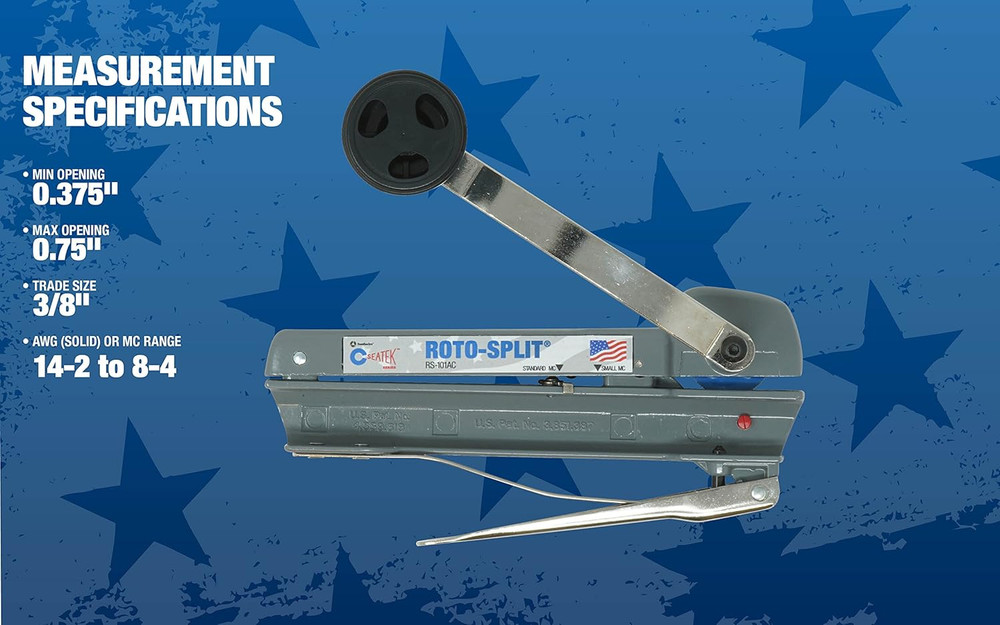 Automatic Roto-Split Wounded Warrior Cable Cutter - Cuts AC, MC, BX, & HCF Cable