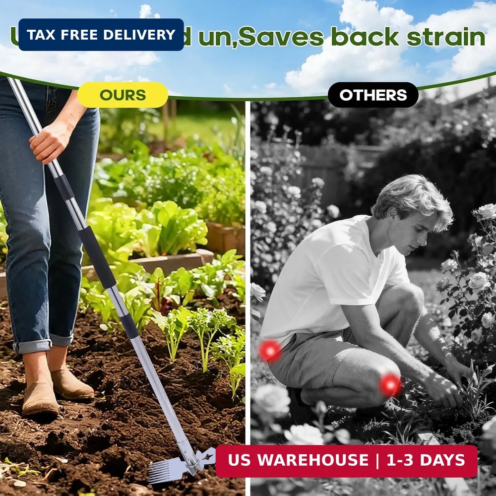 Weeding Tool with Long Handle- 60" Manual Weeder Remover Tool,Garden Tools,Porta