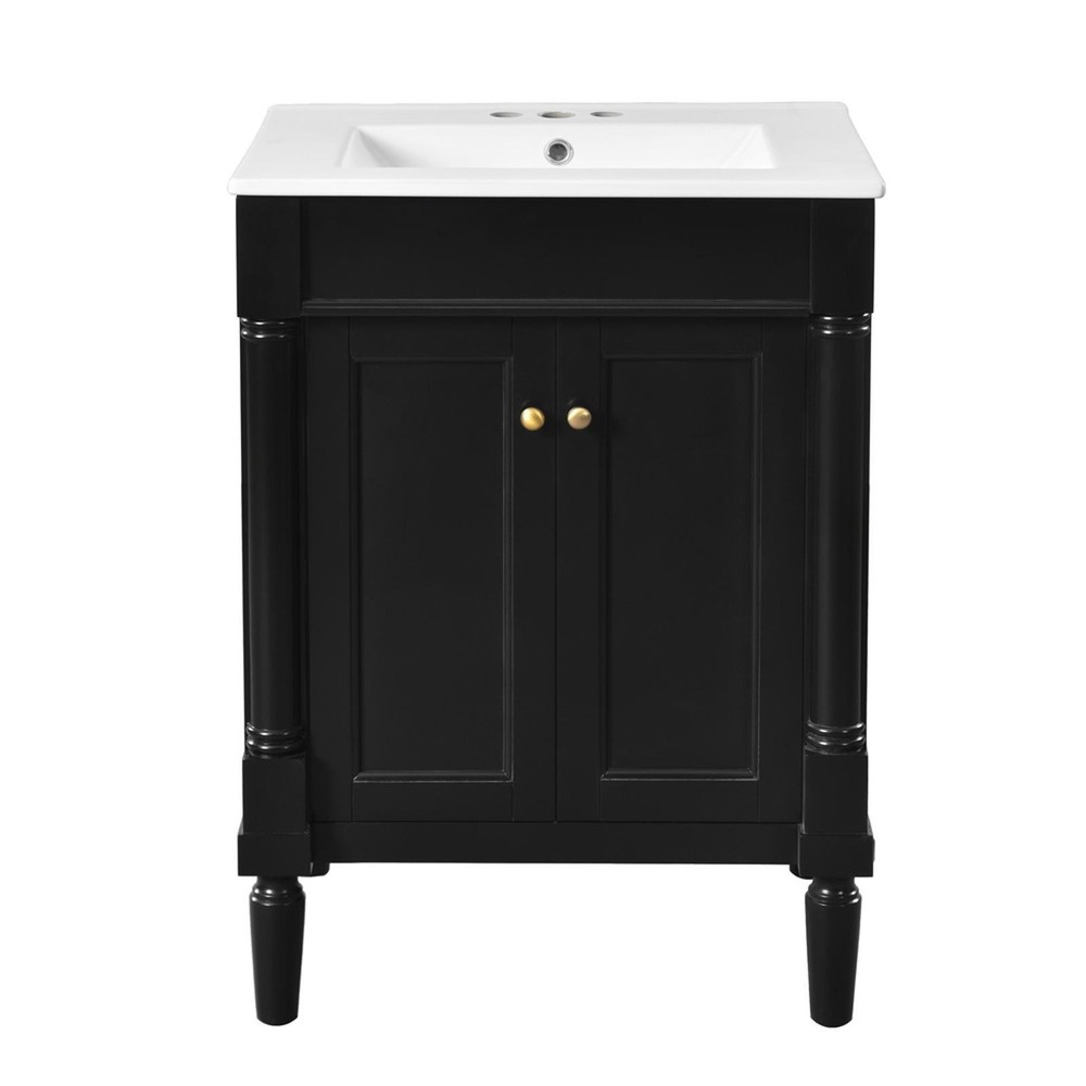 Bathroom Vanity Single Sink Cabinet Modern Storage Shelves Functional Design