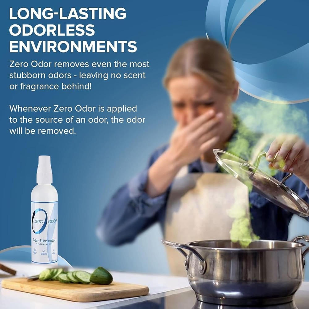 8oz Powerful Odor Eliminator Spray – Biodegradable, for Kitchen, Bathroom & More