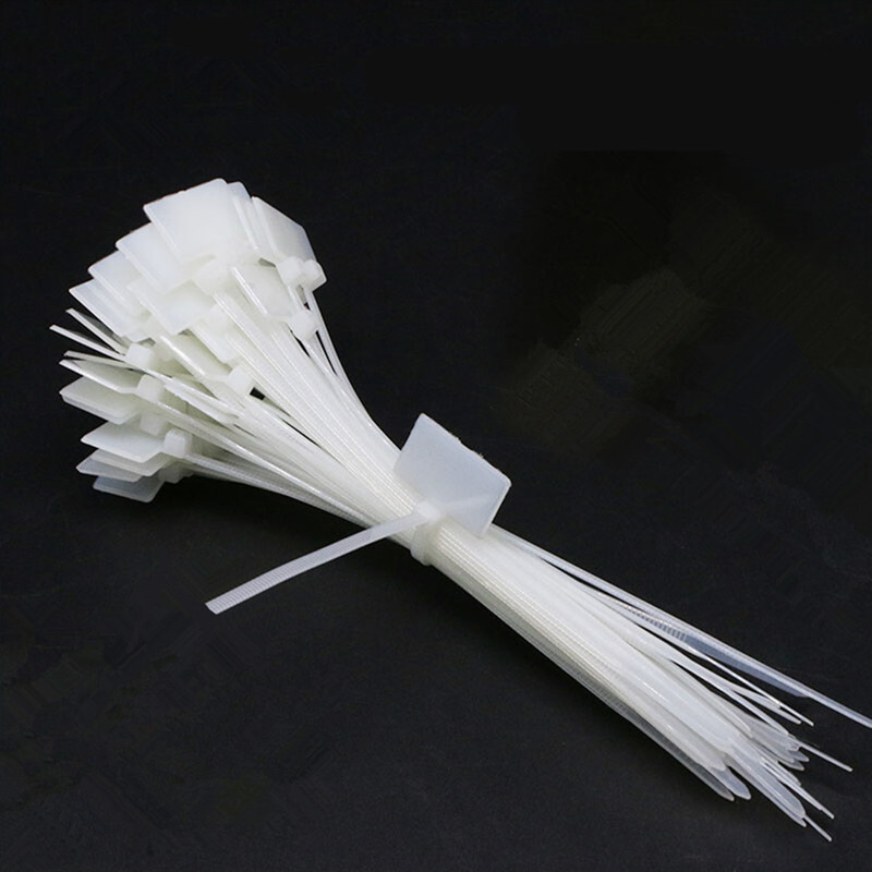 Plastic Marker Cable Ties Nylon Tag Zip Wraps Tags Write On Label White 210mm