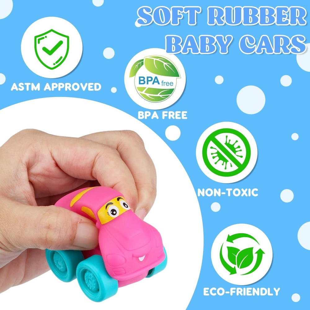 Prefilled Easter Eggs with Toy Cars: 12Pcs Filled Easter Eggs with Soft Rubbe...