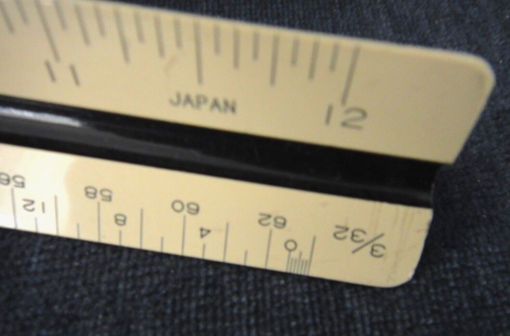 Vintage Charvoz 30-1203 Architect Triangular 12" Scale