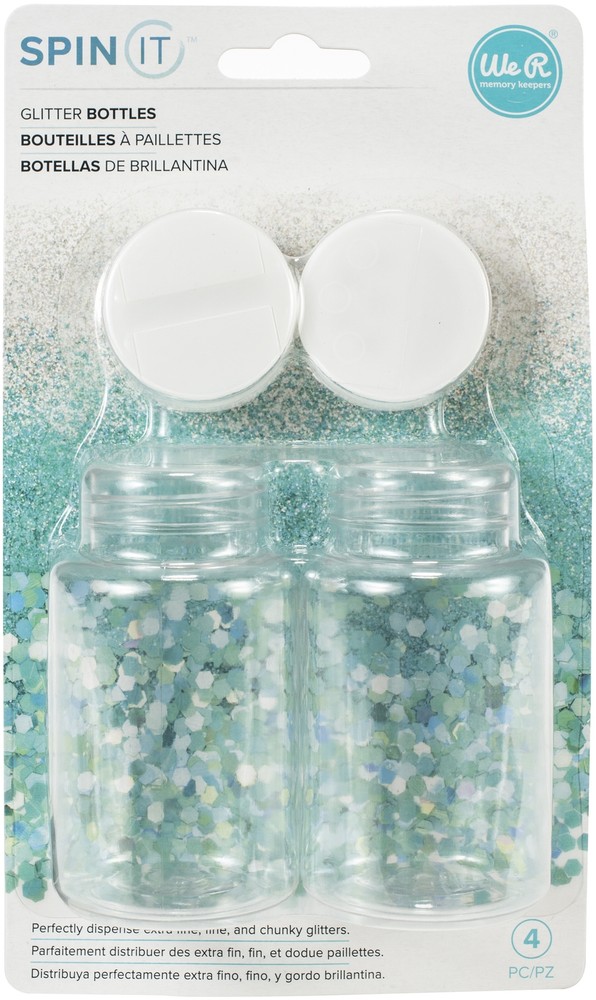 We R Memory Keepers Spin It Glitter Bottles 2/Pkg-Empty