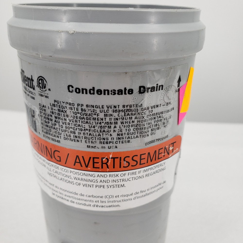 PolyPro DuraVent 3PPS-CDL Condensate Drain 3"X 7"