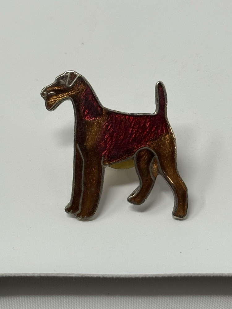 Wire Fox Terrier (brown) hat push pin, lapel