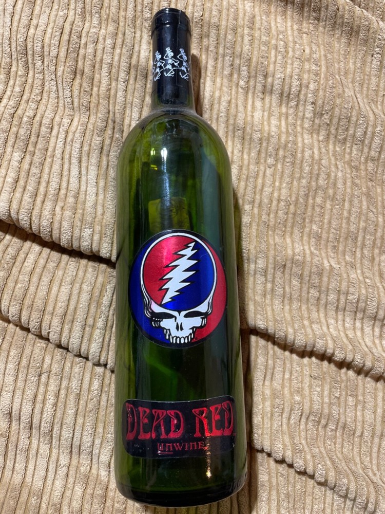 dead red unwine empty bottle greatful dead