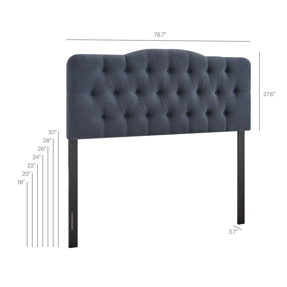Annabel Premium Linen Blend King Headboard in Denim
