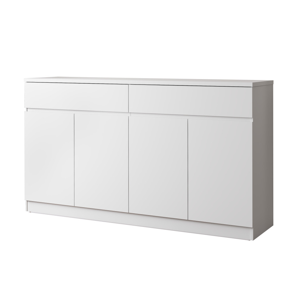 White Sideboard Buffet Cabinet with 2 Drawers 4 Doors Dining Storage