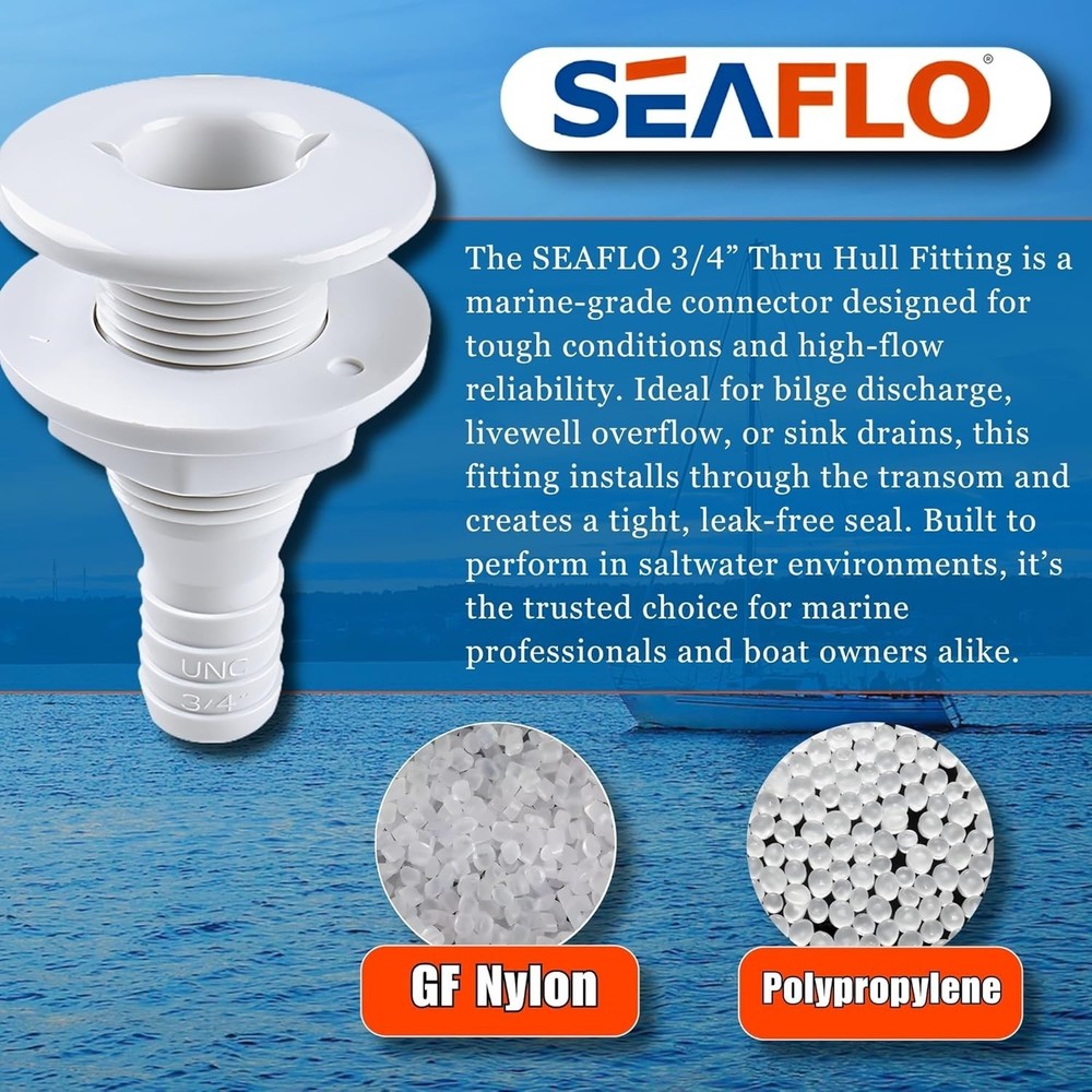 Durable 3/4" Polypropylene Hose Fitting - Compact & Lightweight Design