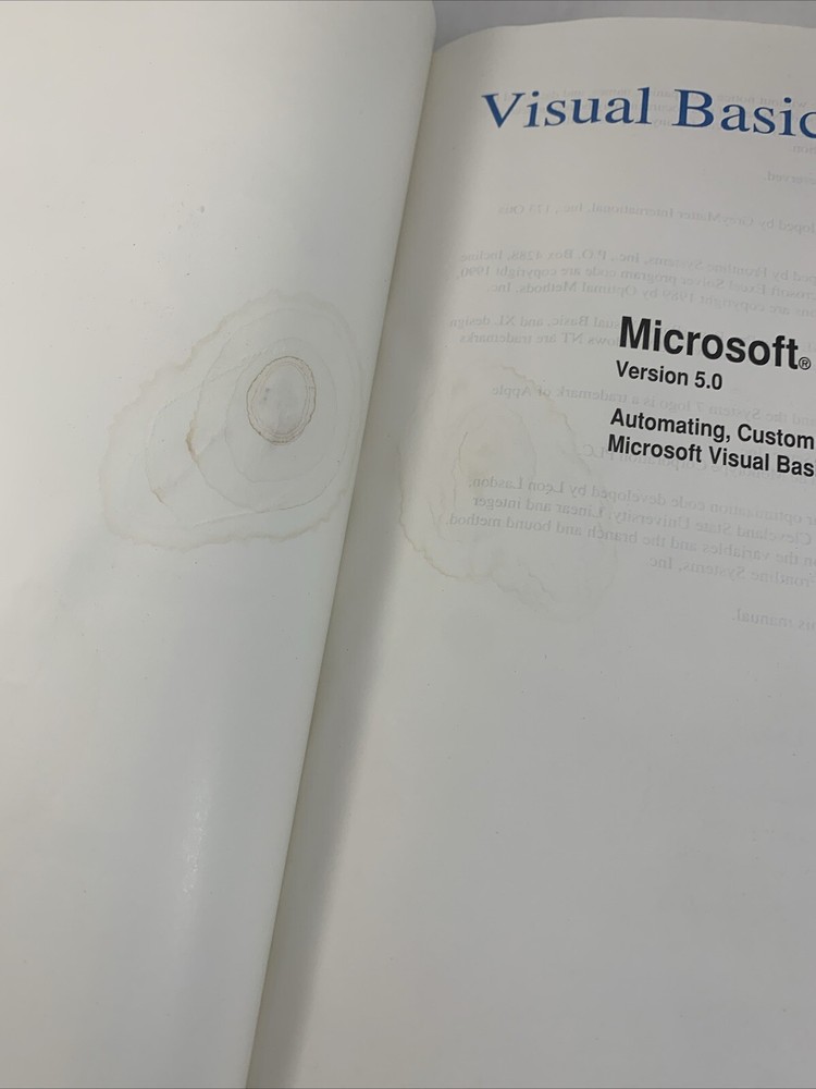 Microsoft Office Excel 5.0 User Guides Visual Basic Getting Started Vintage 1994