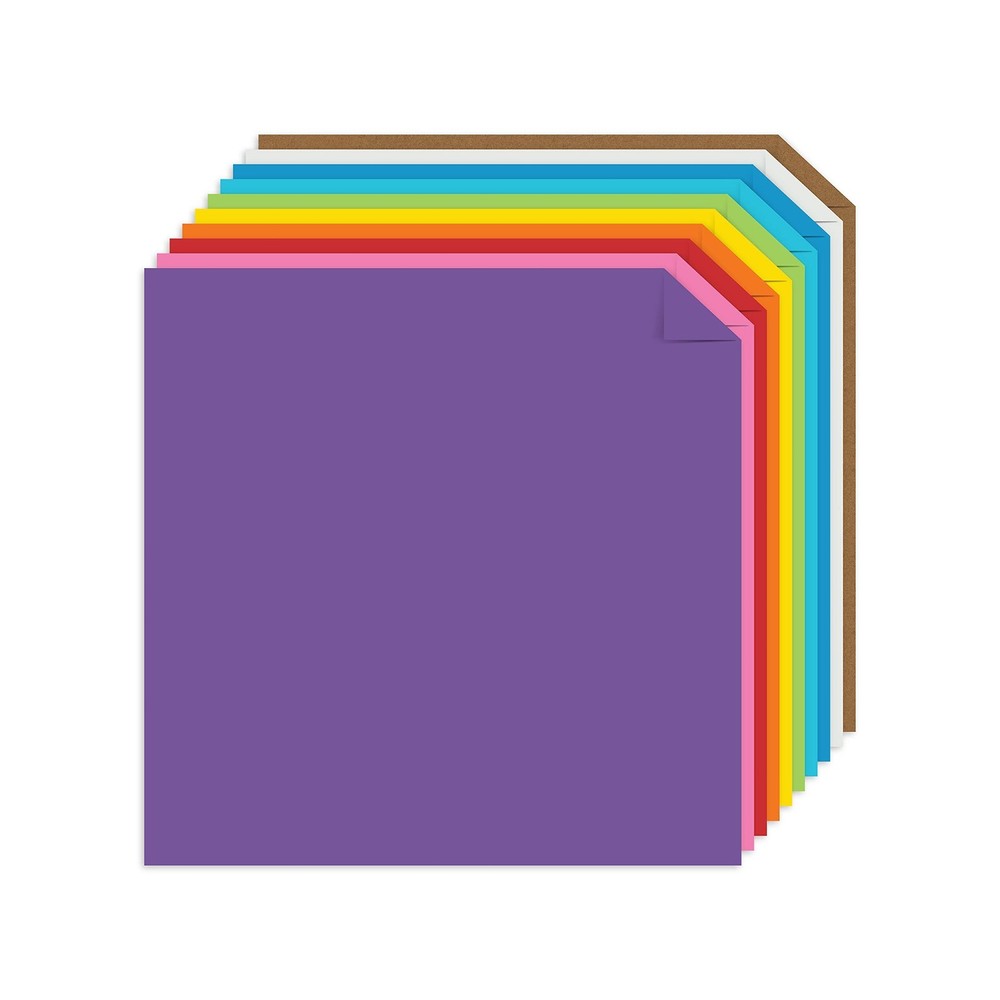 Cardstock Sheets, 12X12, 65 Lb, 10 Assorted Colors, 100 Pack, Multicolor
