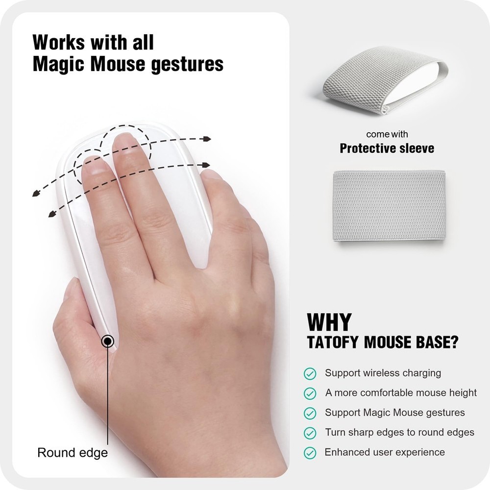 Mouse Charger for Mouse 2, USB-C, Wireless Charging Support, Ergonomic