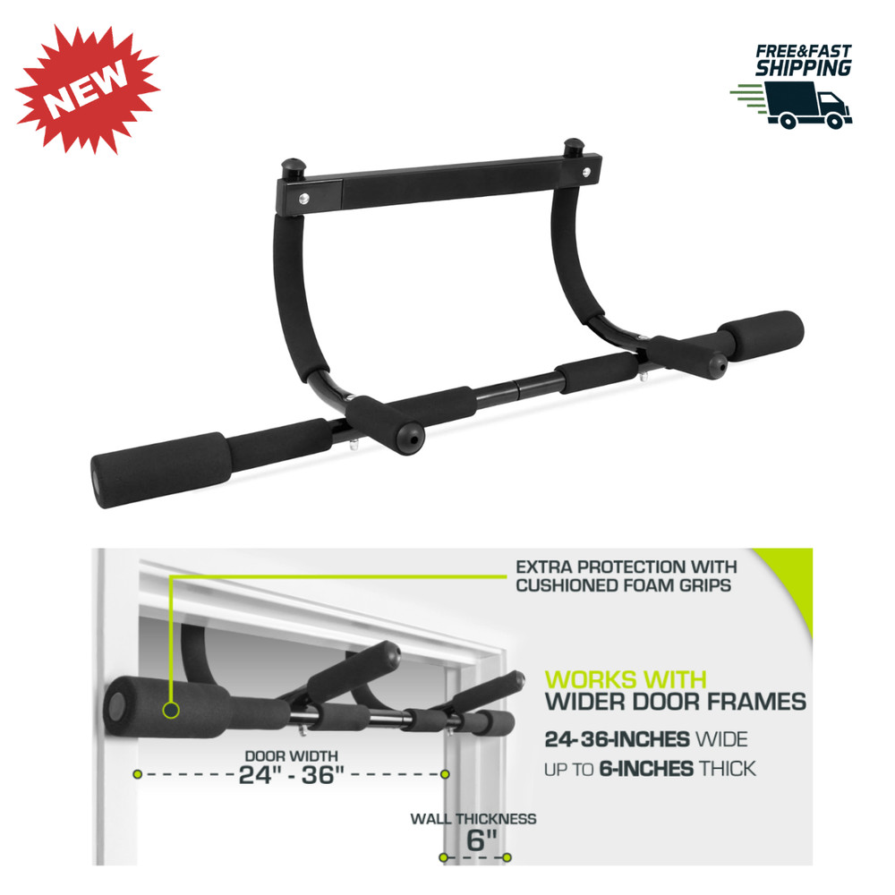 Multi-Function Pull Up Bar Home Gym Doorway Chin Up Strength Training 300lbs