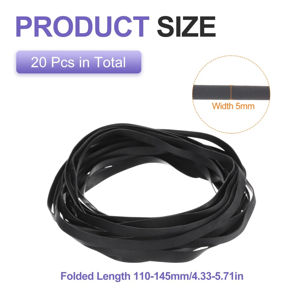 20Pcs Turntable Belt, Folded Length 110-145mm Rubber Belt Replacement, Width 5mm