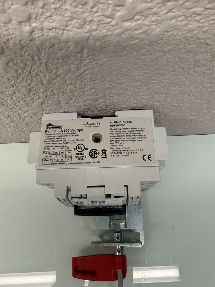 NEW Bussmann Fusible Disconnect Switch, RDF30CC-3