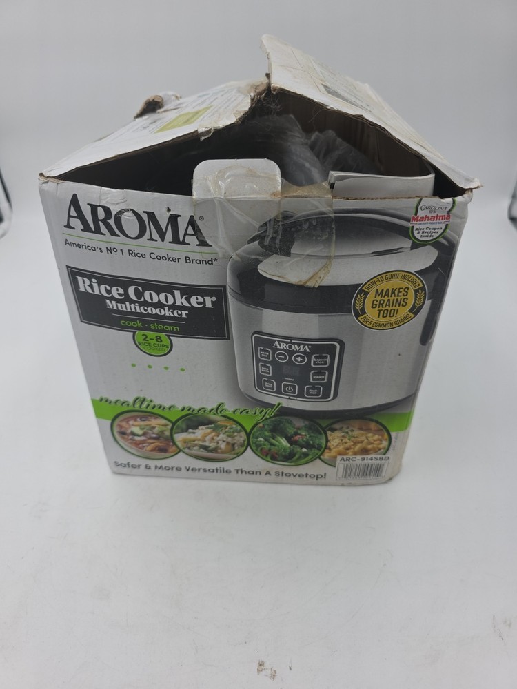 AROMA Digital Rice Cooker – 4-Cup Uncooked / 8-Cup Cooked, Steamer, 2Qt