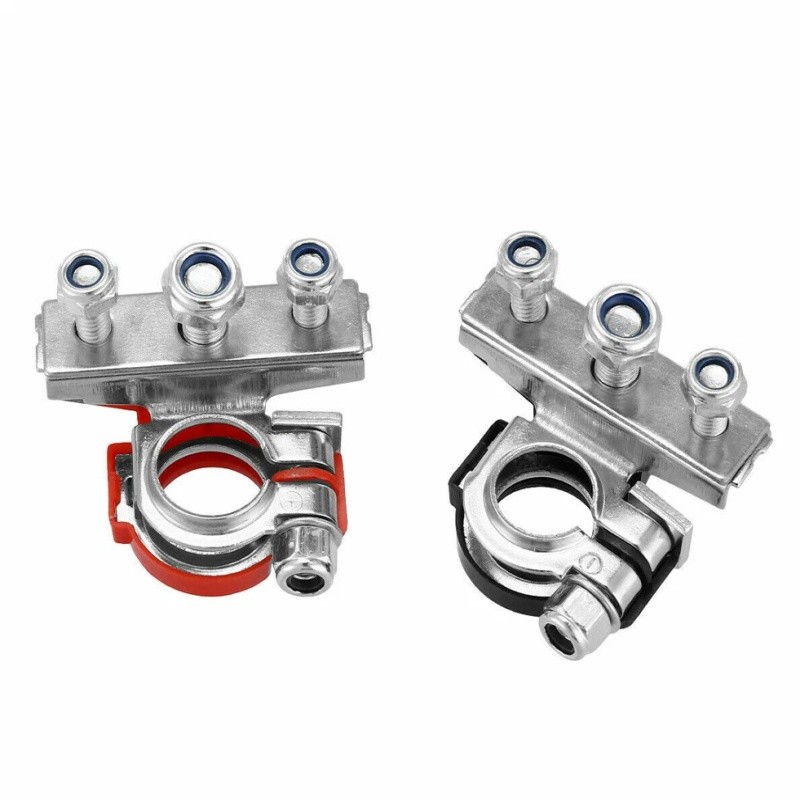 2PCS Battery Terminal Connectors Top Post Battery Wire Cable Terminals Clamp Set