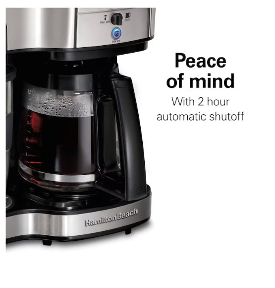Hamilton Beach 2-Way Coffee Maker 12 Cup Single Serve Programmable Black