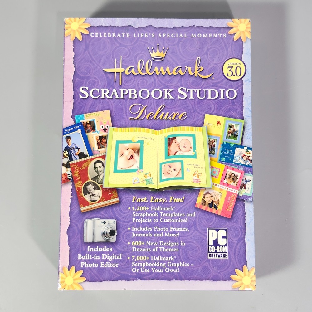 Hallmark Scrapbook Studio Deluxe 3.0 PC CD-ROM Windows 98 Me 2000 XP Software
