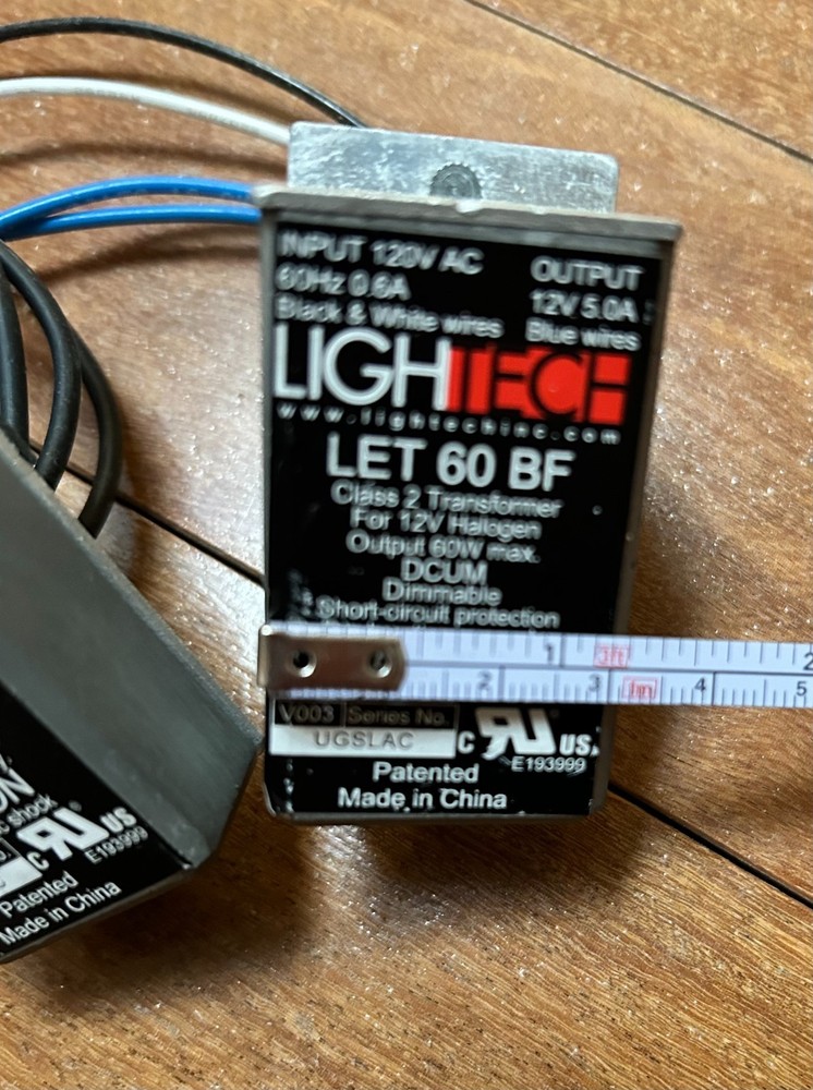 LET-60 BF 120, 12v, 60w bottom exit with studs, dimmable electronic transformer