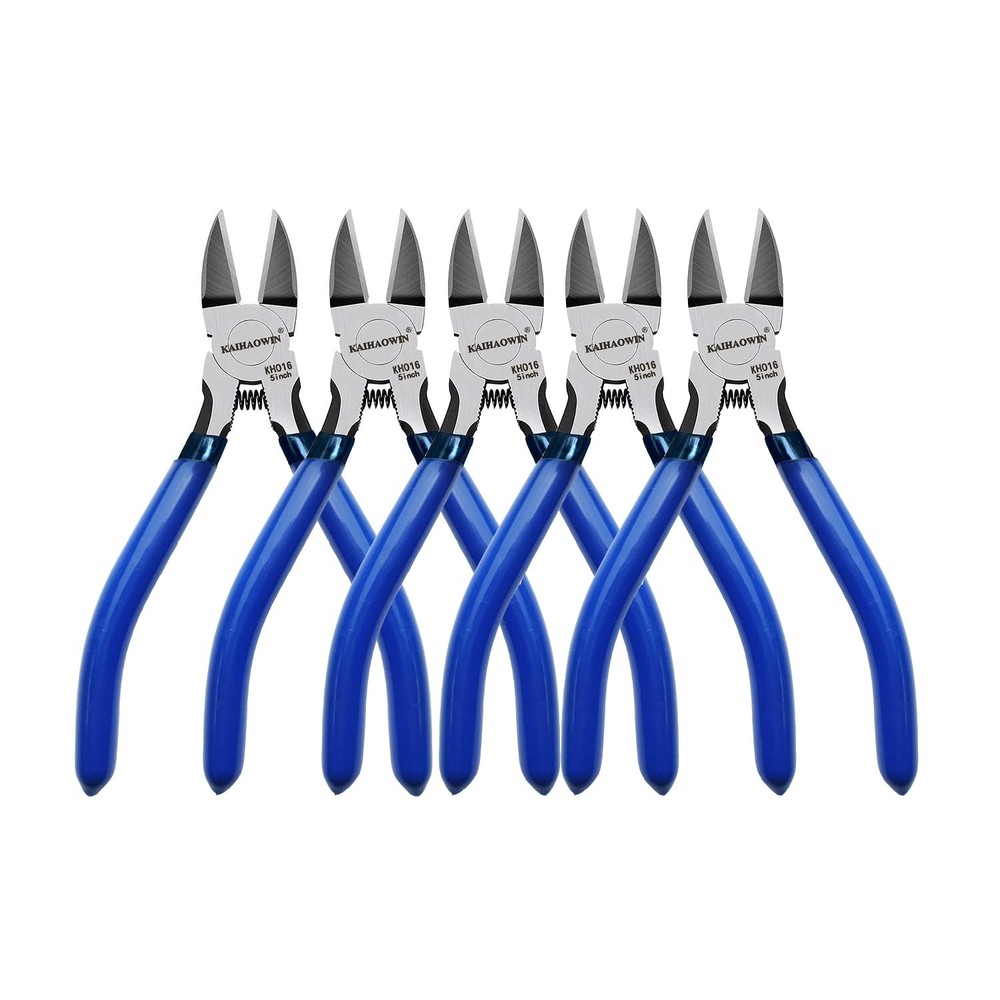 Precision Wire Cutters 5 Inch Flush Diagonal Cutting Pliers Tool Set 5 Pk