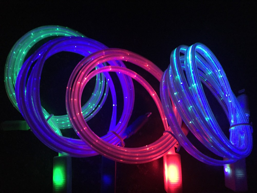 FLOW LIGHT-UP 3FT LED el data/sync USB charger cable FOR MICRO USB ANDROID PHONE