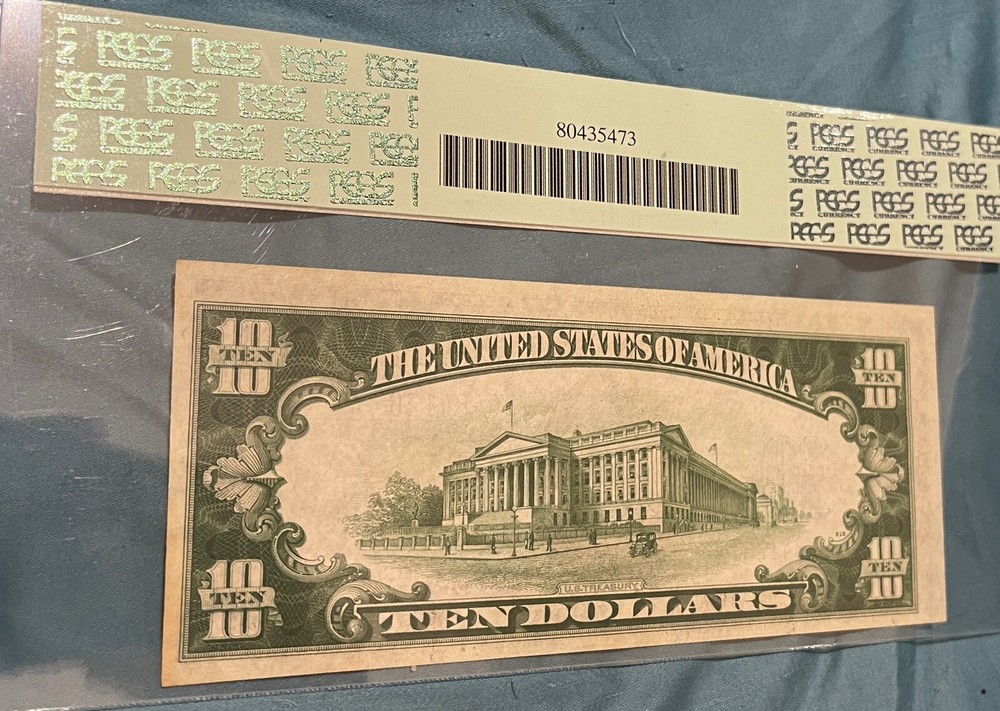 Fr 2309 1934A $10 N Africa 61PCGC ERROR REVERSE MISALIGNMENT PRINTING