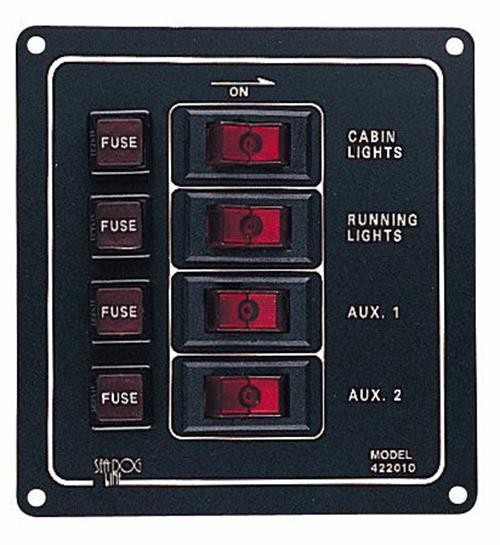 SEA DOG 422010-1 ALUMINUM SWITCH PANEL-VERTICAL