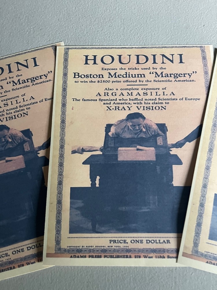 Houdini Exposes Boston Medium Margery, Reprint Adv Broadside
