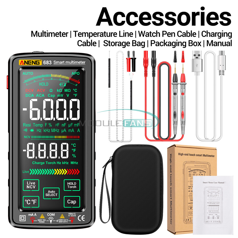 ANENG 683 682 681 Digital Multimeter AC/DC Capacitance Meter Diode Tester Tool